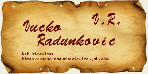Vučko Radunković vizit kartica